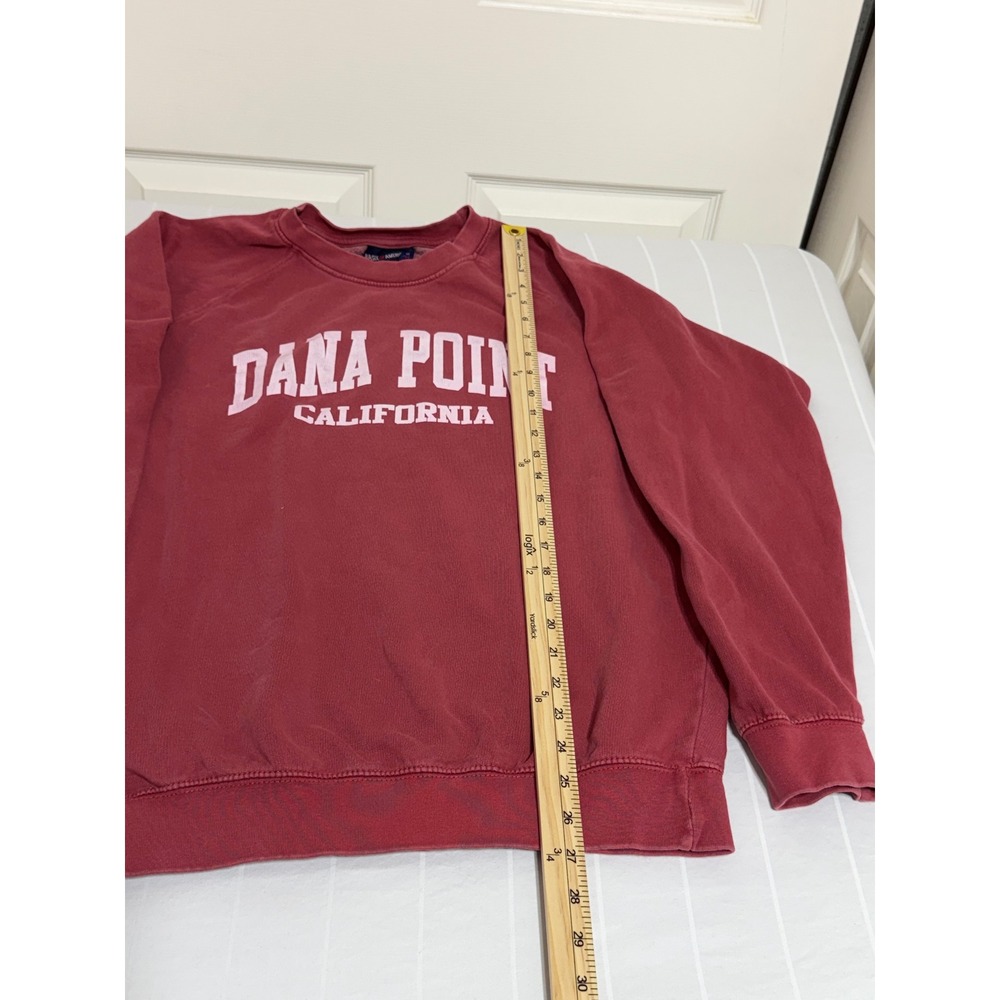 Basix of America Dana Point California Sweatshirt Red Medium Raglan Sleeve - Picture 2 of 5
